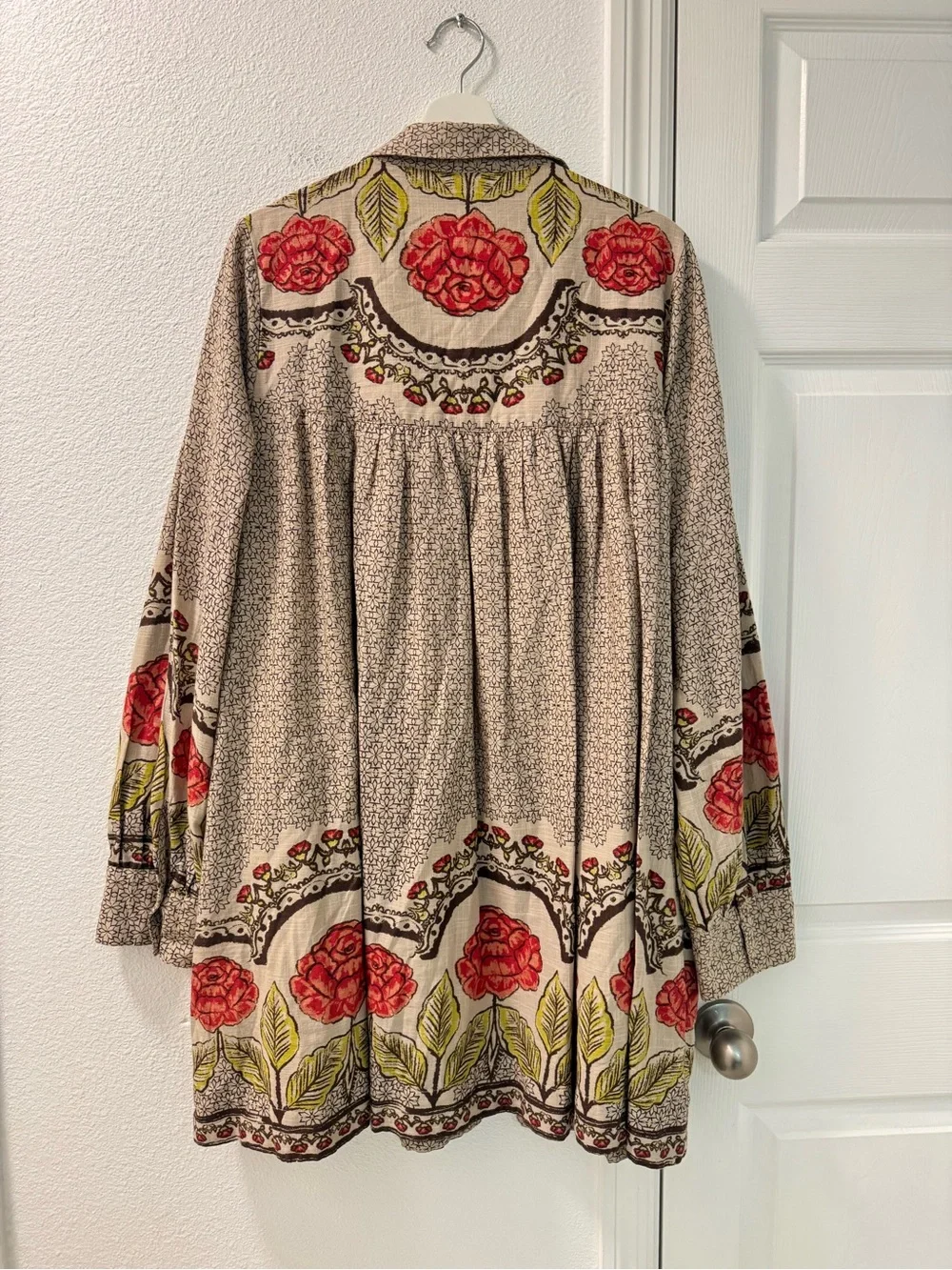 Free people Smell The Roses Mini Dress oversized longsleeve women’s size Large